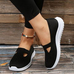 Women's Cutout Slip On Sneakers Lightweight Walking Shoes