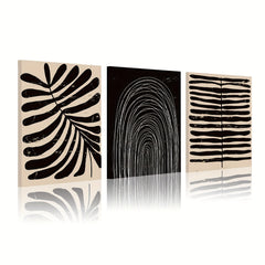 3pcs Boho Dark Yellow Plant Canvas Prints