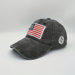 Sunshade Adjustable Baseball Cap with American Flag Embroidered