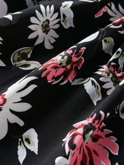 Girls Casual Short Sleeve Dress With Flower Print