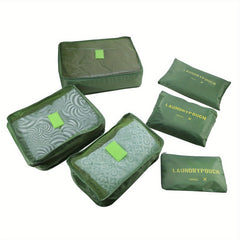 6pcs Lightweight Luggage Packing Cubes Clothing Organizer