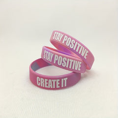 5Pcs Never Give Up Motivational Silicone Bracelet Fitness Wristband