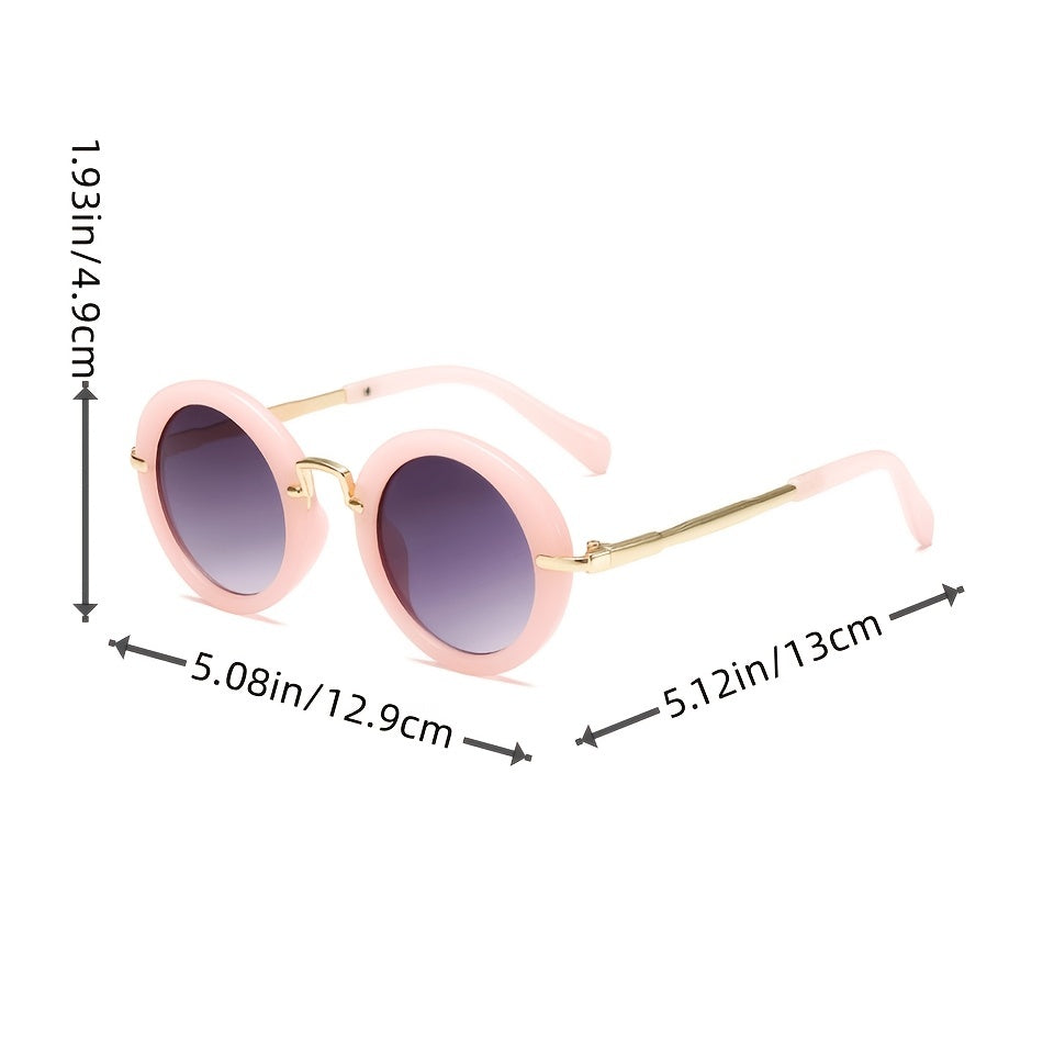 Girls Round Frame Sunglasses UV Protection for Outdoor Activities
