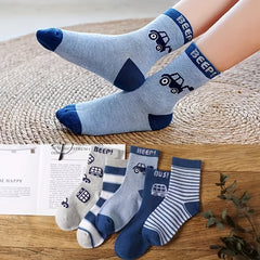 Kids Thin Breathable Crew Socks Cartoon Pattern Socks