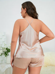 Pajama Set V Neck Camisole & Shorts Lounge Two Piece