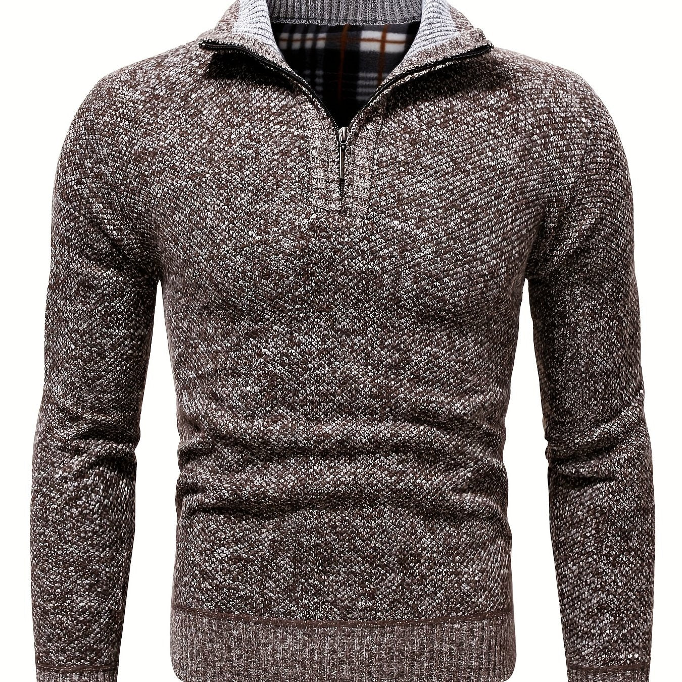Men's Plush Fleece High Neck Sweater