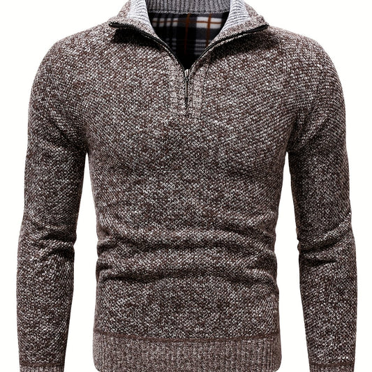 Men's Plush Fleece High Neck Sweater