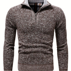 Men's Plush Fleece High Neck Sweater