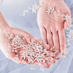 Crystal Bride Wedding Hair Vine Flower Bridal Headband Leaf Hair Accessories