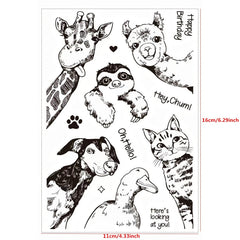 Animal Clear Stamps for Crafting - Dog Cat Giraffe Squirrel