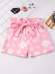 Toddler Girls Flowers Graphic Shorts Summer Clothes
