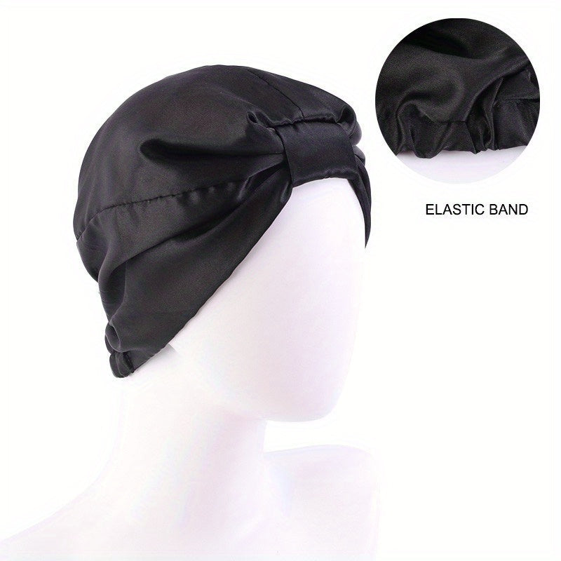 Double Layer Satin Bonnet Bowknot Hair Bonnet Night Cap