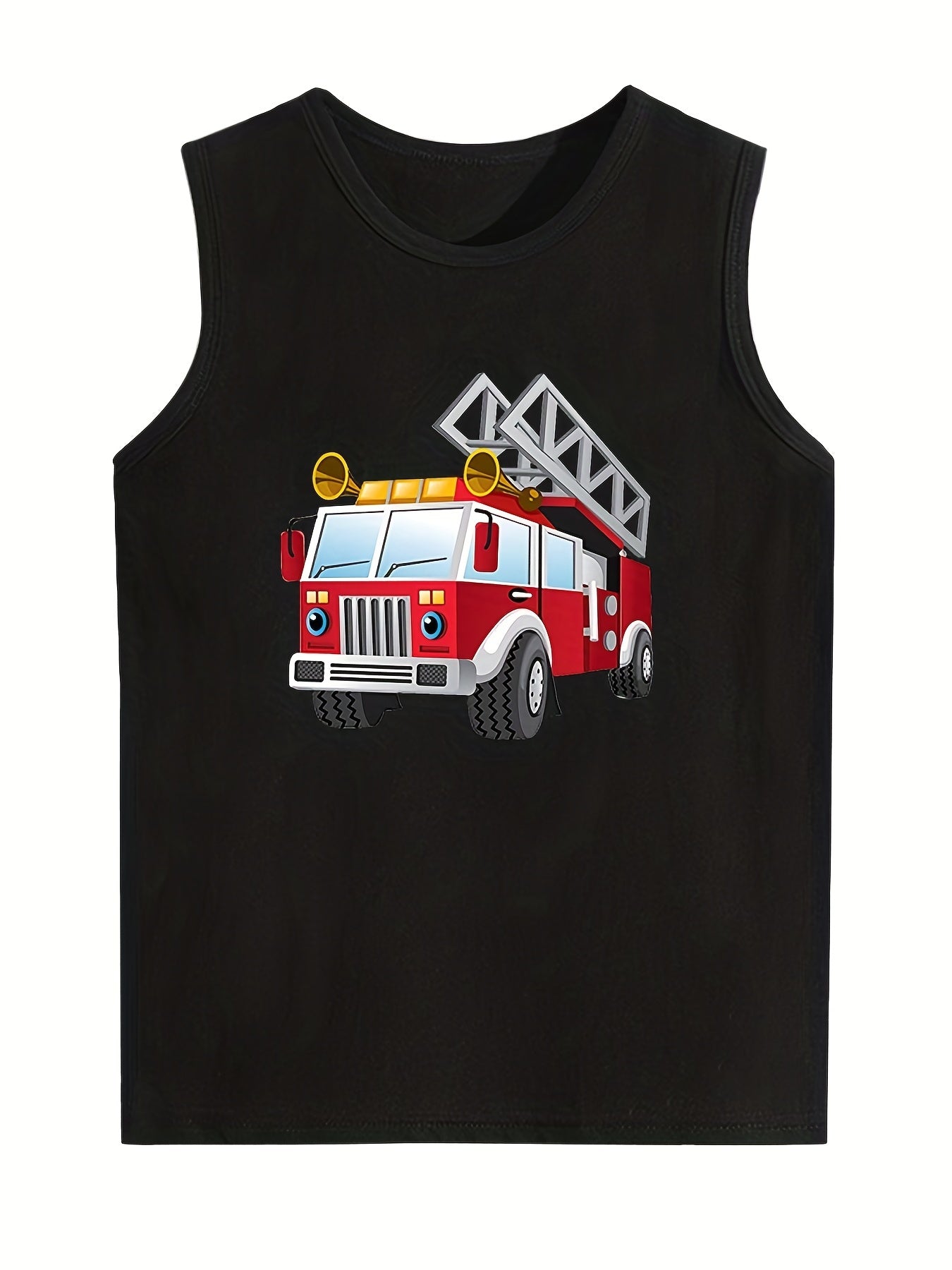 Boys Fire Truck Sleeveless Tank Top