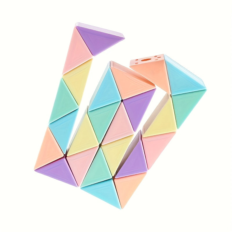 Colorful Snake Cube Puzzle Toy 72 Wedges ABS Plastic Fun Educational Gift