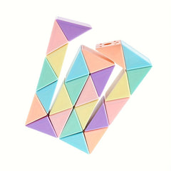 Colorful Snake Cube Puzzle Toy 72 Wedges ABS Plastic Fun Educational Gift
