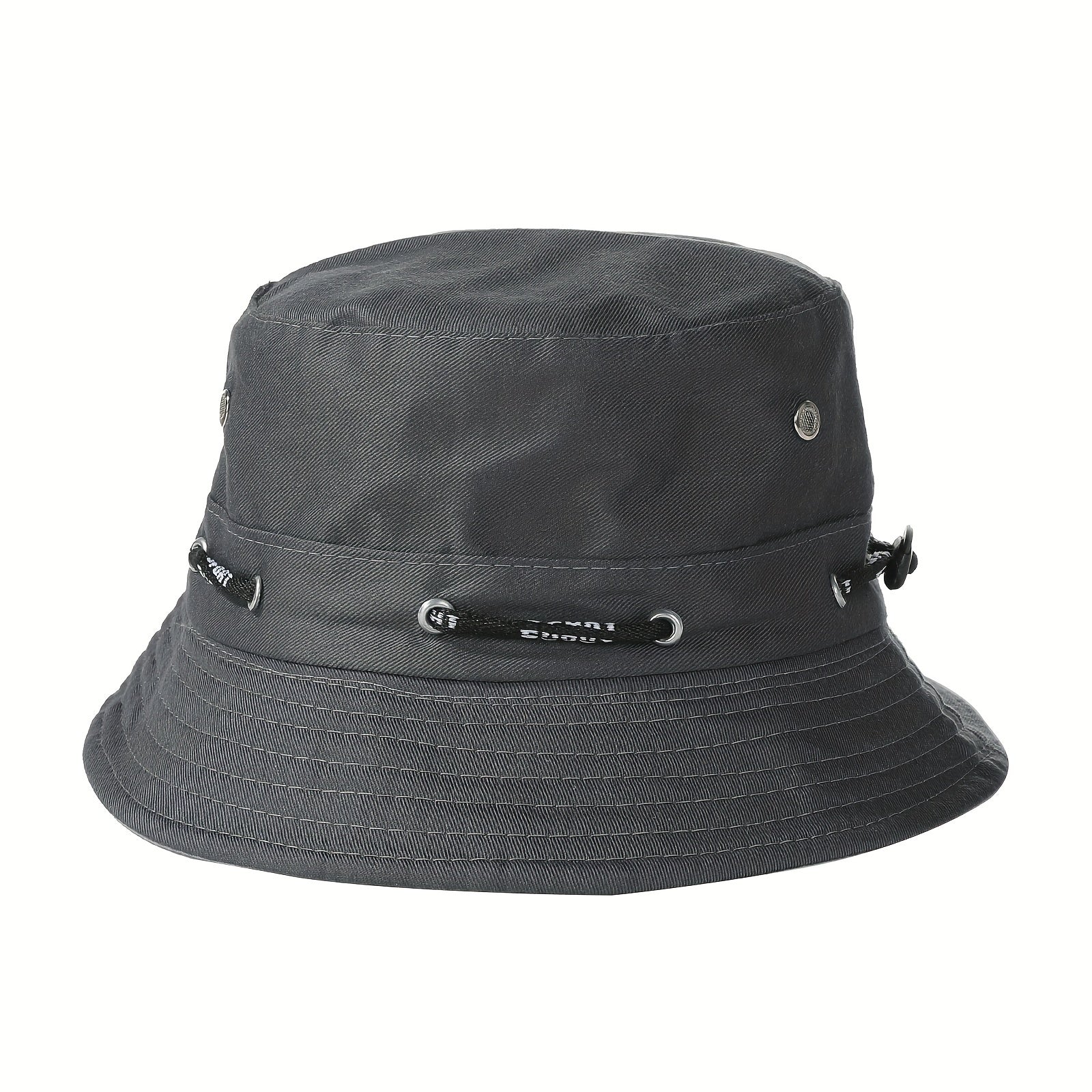 Gray Drawstring Bucket Hat Lightweight Reversible Sun Hat Unisex