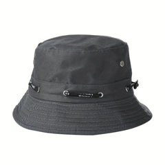 Gray Drawstring Bucket Hat Lightweight Reversible Sun Hat Unisex