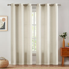 Flat Jacquard Curtain Light filtering Grommet Top Curtain