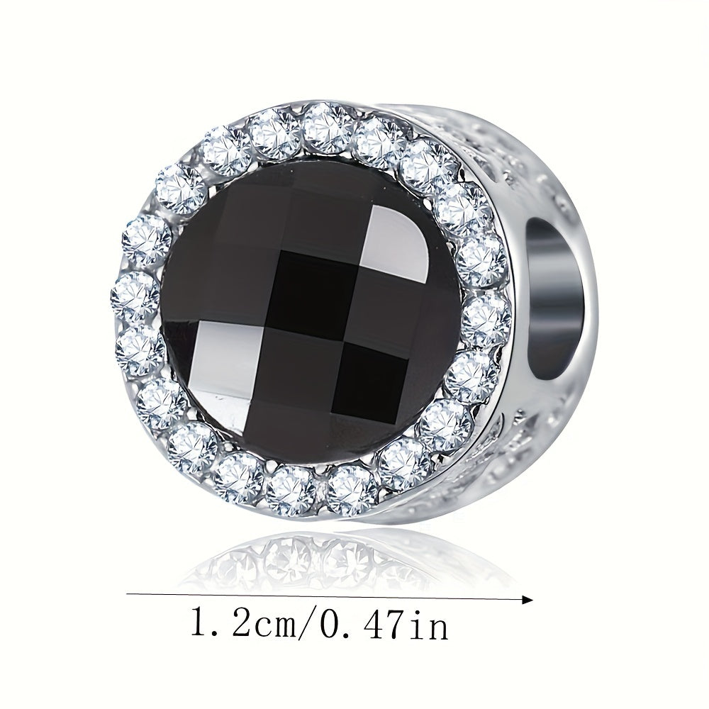 Silver Grey Double Rhinestone Pendant Beads for DIY Jewelry