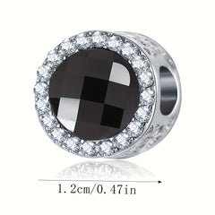 Silver Grey Double Rhinestone Pendant Beads for DIY Jewelry