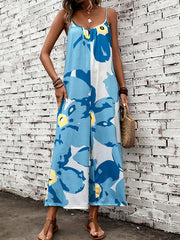 Tie Dye Backless Jumpsuit Spaghetti Strap Wide Leg Jumpsuit