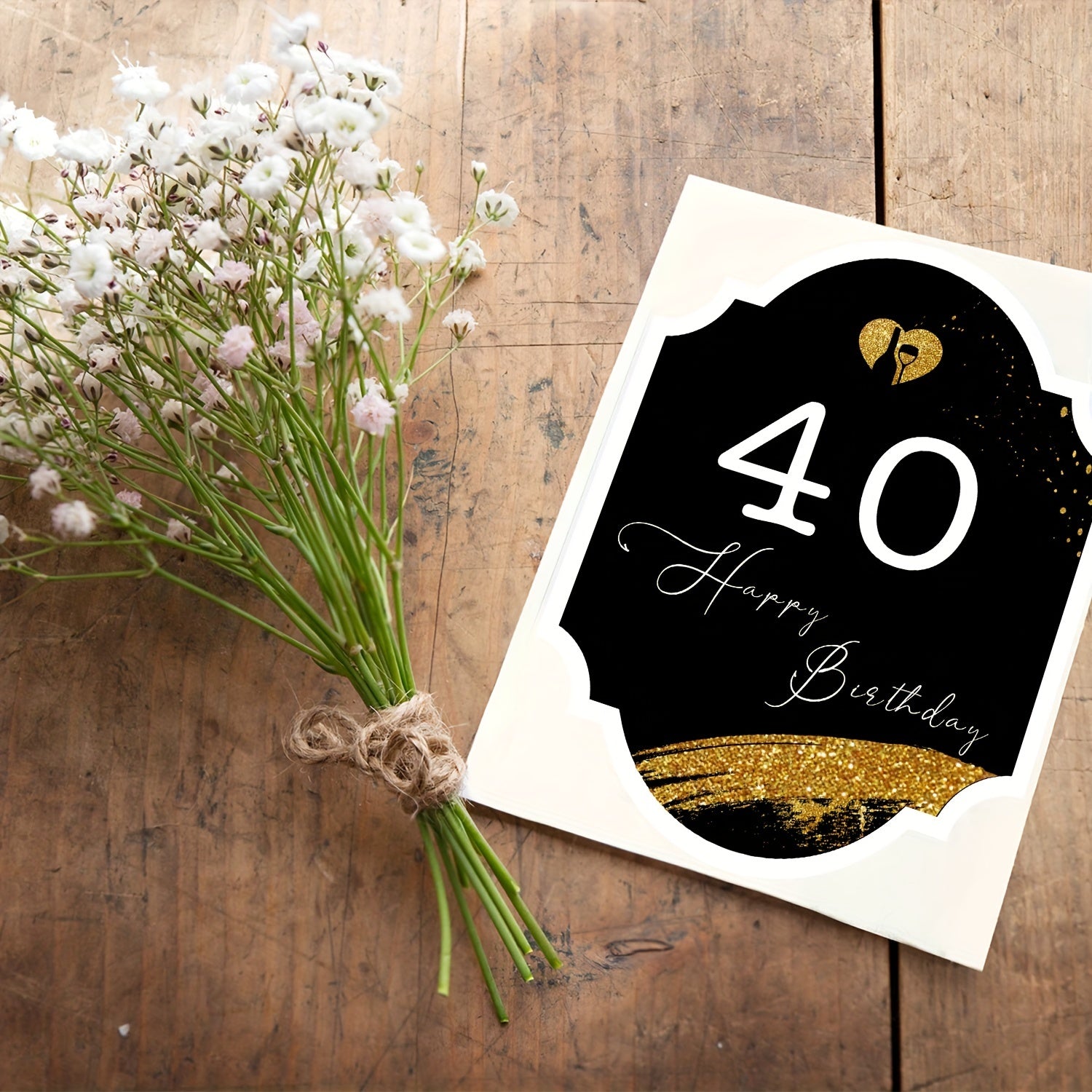 2pcs 40th Happy Birthday Wine Bottle Labels Personalized Self Adhesive