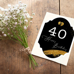 2pcs 40th Happy Birthday Wine Bottle Labels Personalized Self Adhesive