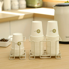 Desktop Cup Holder Iron Shelf Disposable Mug Cup