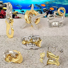 MMIDE Metal Brain Teaser Puzzle Interlocking Rings Game