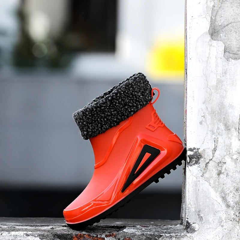 Men's Waterproof Rain Boots Wear Resistant Comfy Non Slip Shoes for Outdoor