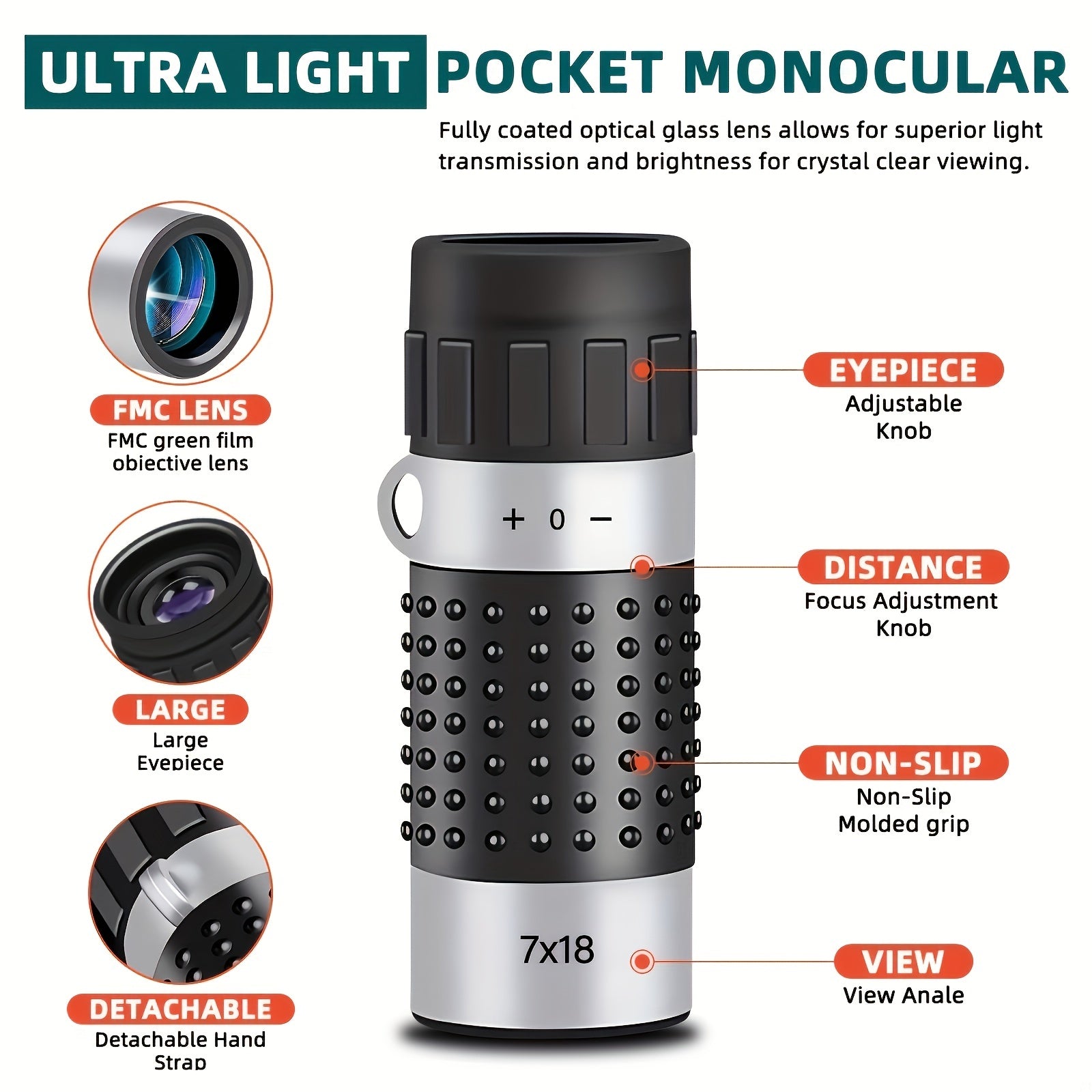 HD Monocular Telescope High Power for Smartphone Photo