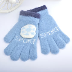 Kids Plush Knitted Warm Gloves for Autumn & Winter