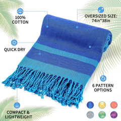 1pc Soundproof Beach Towel Oversized Quick Dry Tassel Travel Gym