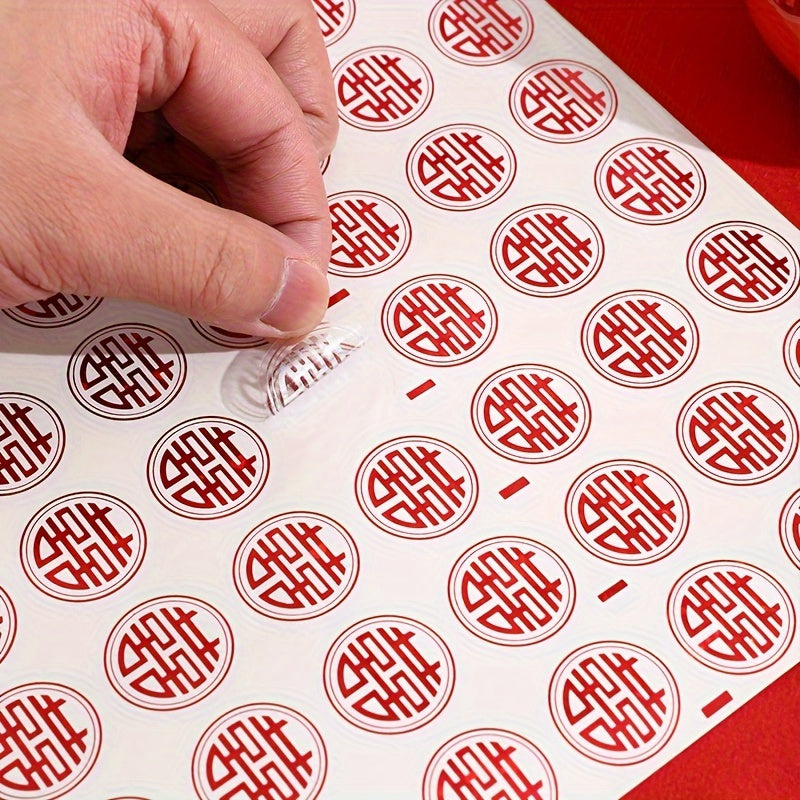 147pcs Wedding Supplies Self Adhesive Happy Word Sticker Red Envelope Seal Paste
