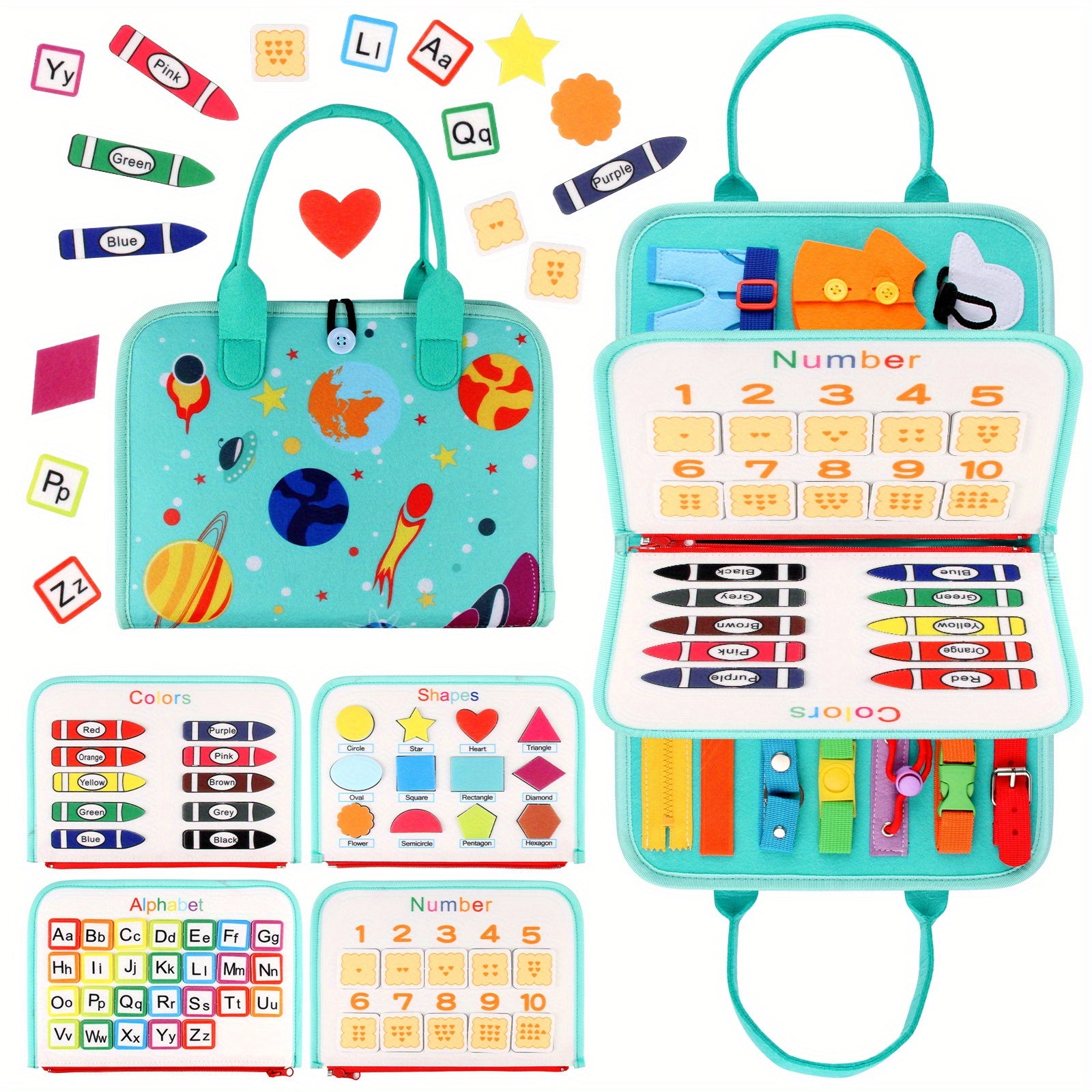Susimond Busy Board For Toddlers Montessori Educational Sensory Activity Board