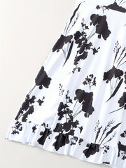 Floral Print Tankini Set Tie Shoulder Top & Underwear Two Piece Set