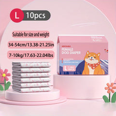 10pcs Disposable Pet Diapers Leak Proof Physiological Pants