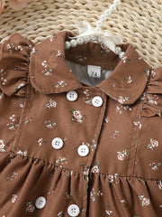 Baby Girl's Floral Print Dress for Spring/Autumn