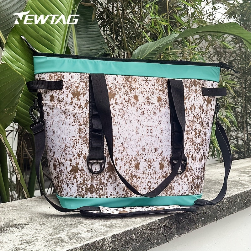 Portable Folding Waterproof Ice Bag Leopard Print Cooler