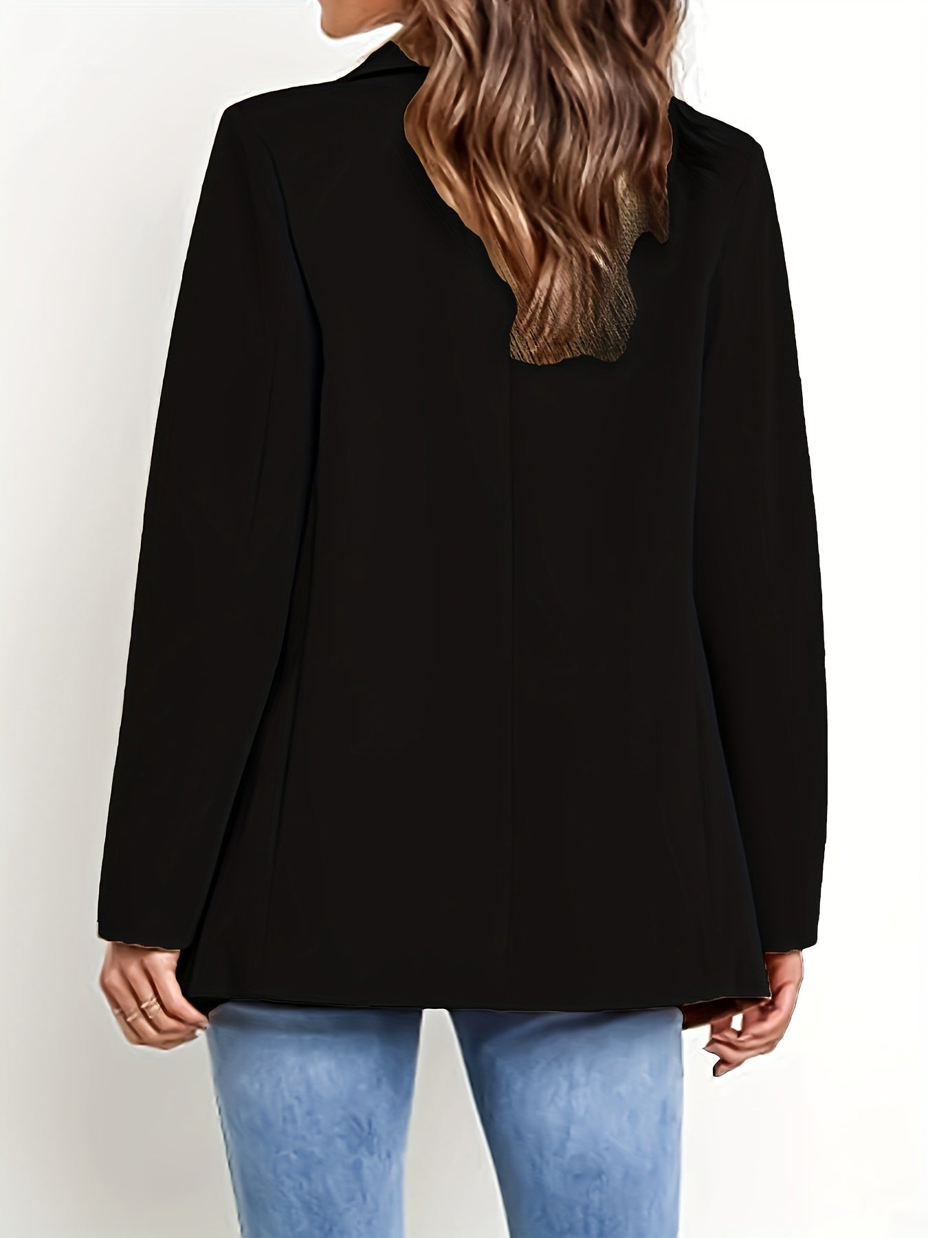 Solid Long Sleeve Office Blazer