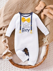 Baby Gentleman Jumpsuit LITTLE BOY Print Cotton Onesie