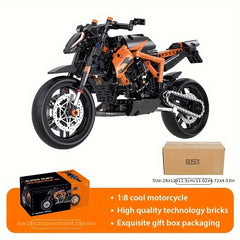 Educational Assembly DIY Technology Building Bricks Motorcycle Model