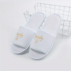 Women's Plush Slip-On Slippers with Open Toe and Thick Sole
