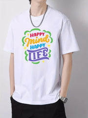 Men's Cotton Graphic Crew Neck Active T-shirt for Summer