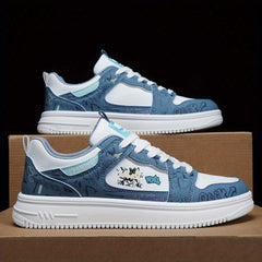 Men's Cartoon Graphic Skate Shoes Lace-Up Sneakers