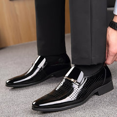Men's Pointed Toe Shoes Superfine Fiber Slip On Oxford Shoes