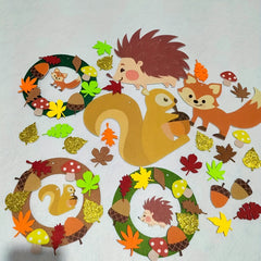 Kids Fall Felt Garland Hedgehog Squirrel Fox Autumn Decor