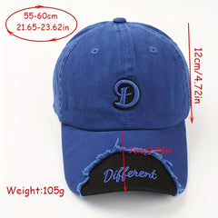 Adjustable Summer Mens Peaked Cap with Frayed Embroidery