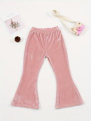 Baby Girls Velvet Trousers Flare Leg Pants Kids Clothes