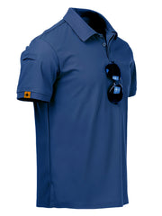 Men's Quick Dry Tactical Polo Shirt Lightweight Tee for Running Hiking